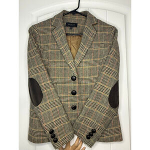 Talbots Blended Wool Dark Academia Blazer Elbow Patches VTG 90s Vintage size 4
